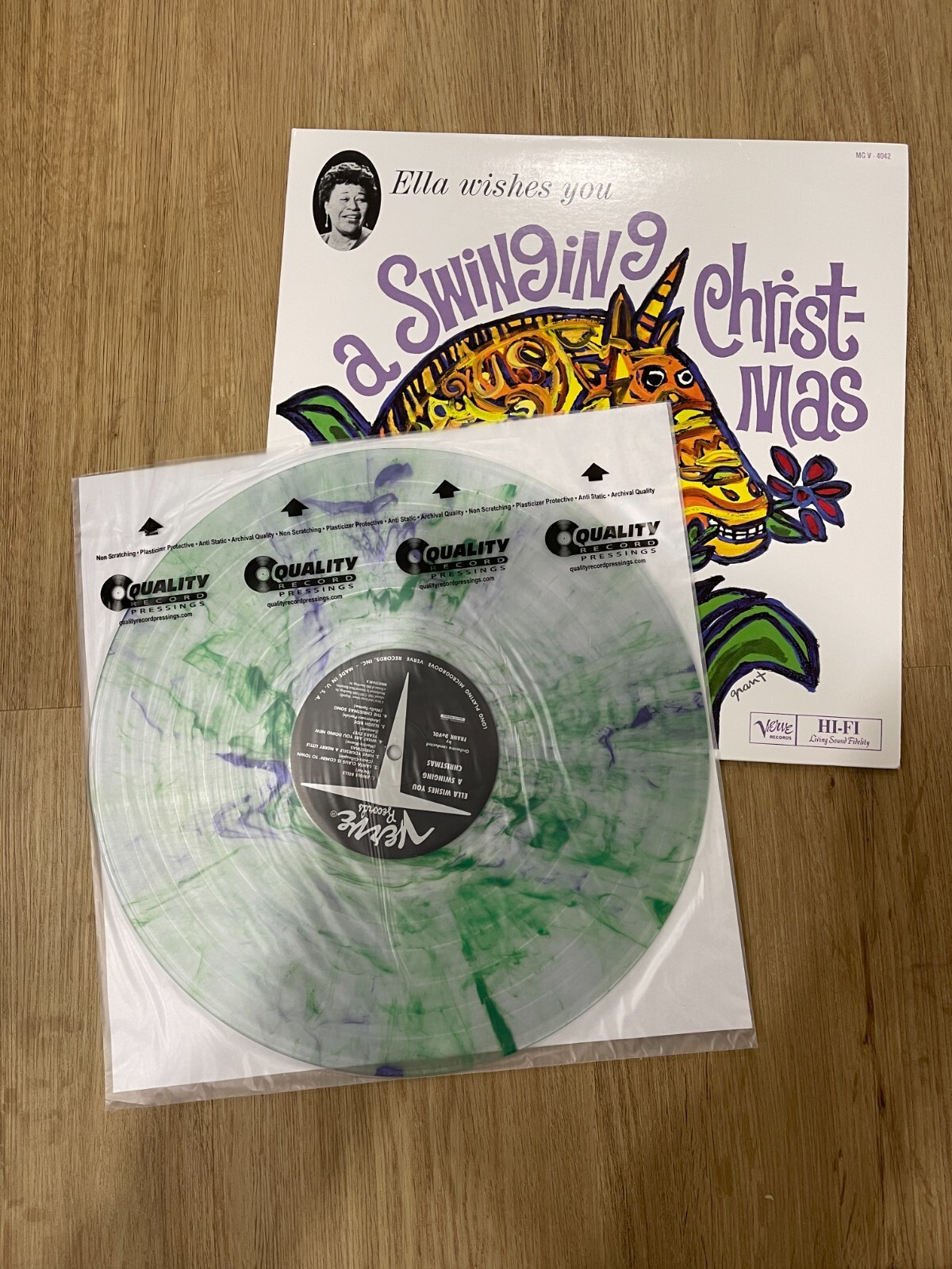 Ella Fitzgerald Wishes You a Swinging Christmas Vinyl Me Please VMP Green Purple
