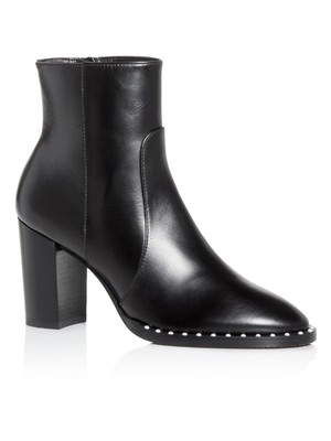 

STUART WEITZMAN Женские Черные Кожаные Ботинки Kailee Pearl на Наборном Каблуке, Черный, S1807