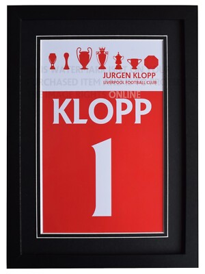 Jurgen Klopp A4 Photo Display Football Liverpool LFC Manager Trophy Honours Gift