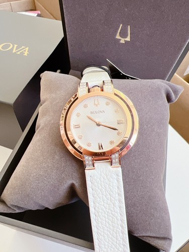 Pre-owned Bulova 98r243 Rubaiyat Quartz Diamond Ladies Watch