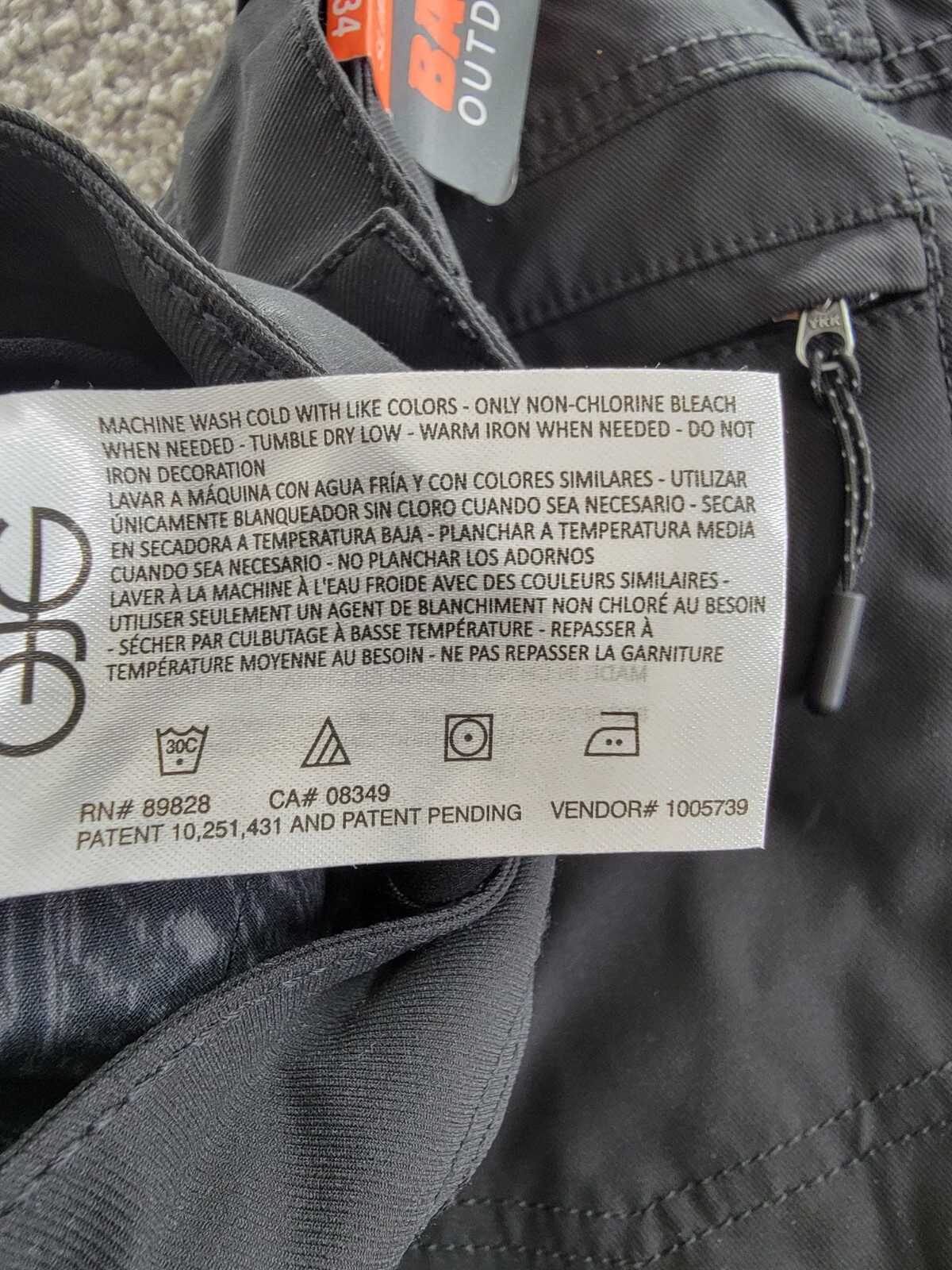 BASS OUTDOOR Straight-Fit Traveler Pants Men's 34 Caviar Button Zip Closure - Picture 15 of 19