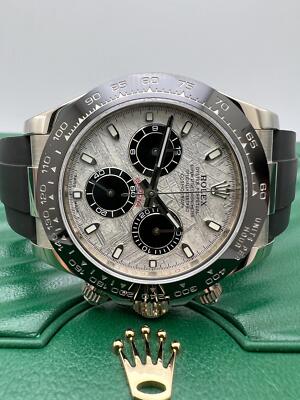 Rolex Daytona 116519LN 18K White Gold Meteorite Panda Dial Oysterflex Box Papers