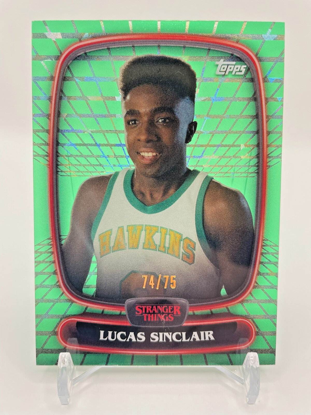 Lucas Sinclair 2025 Topps Stranger Things High Tek Green #1 74/75