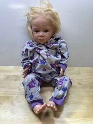 Reborn Toddler  Karola Wegerich Doll 23  Blonde Hair Blue Eyes