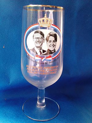 VTG Princess Margriet -Pieter van Vollenh drinking glass Netherlands Dutch Royal