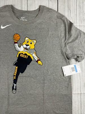 NWT! Nike Denver Nuggets Rocky The Mascot T-Shirt Heather Gray Sz Medium