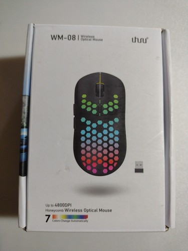 Honeycomb Wireless Optical Mouse, 7 Color Change Automatic, 6 Buttons, WM-08