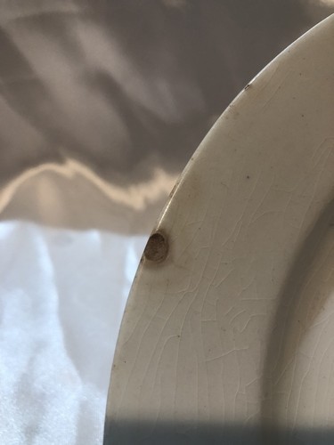 antique victorian George Jones And Sons Plate Peach Blow Pattern 1840 9”D Blue