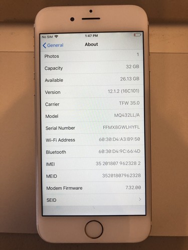 Apple iPhone 6 - 32GB - Gold (Straight Talk) A1549 (CDMA + GSM)