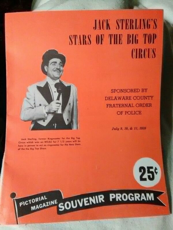 Super Vintage 1959 Jack Sterling Stars Big Top Circus Souvenir Program Magazine
