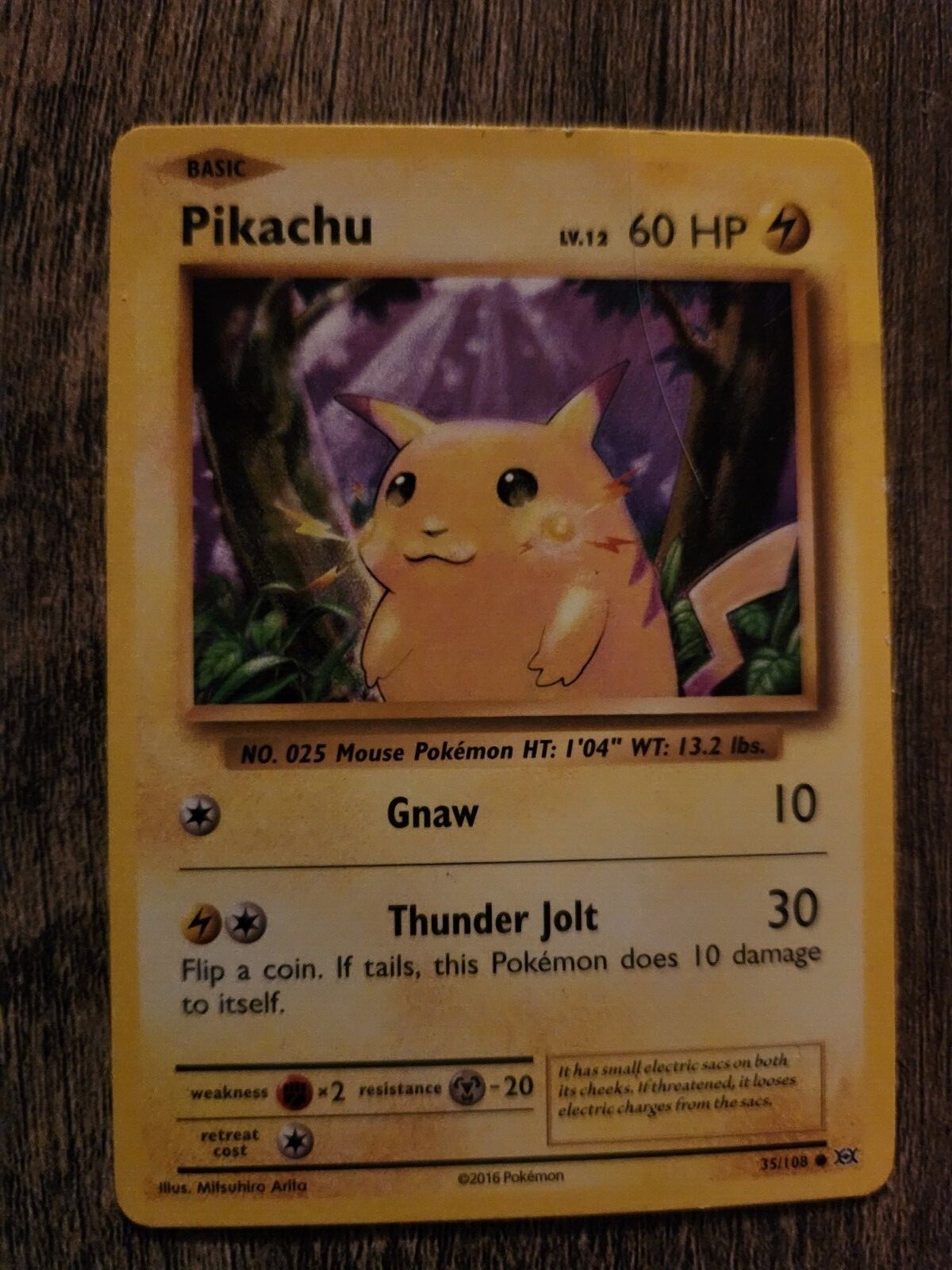 ピカチュウ レベル12 HP60 pokemon card Pikachu level 12 60 hp electric. Set 35/108 | eBay