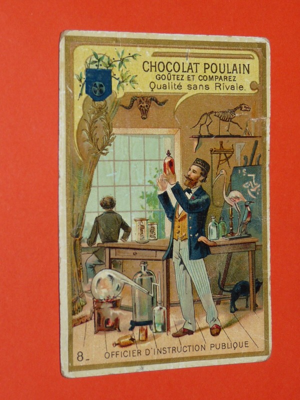 Chromo 1890-1914 Chocolat Poulain Decorations Medailles Instruction Publique