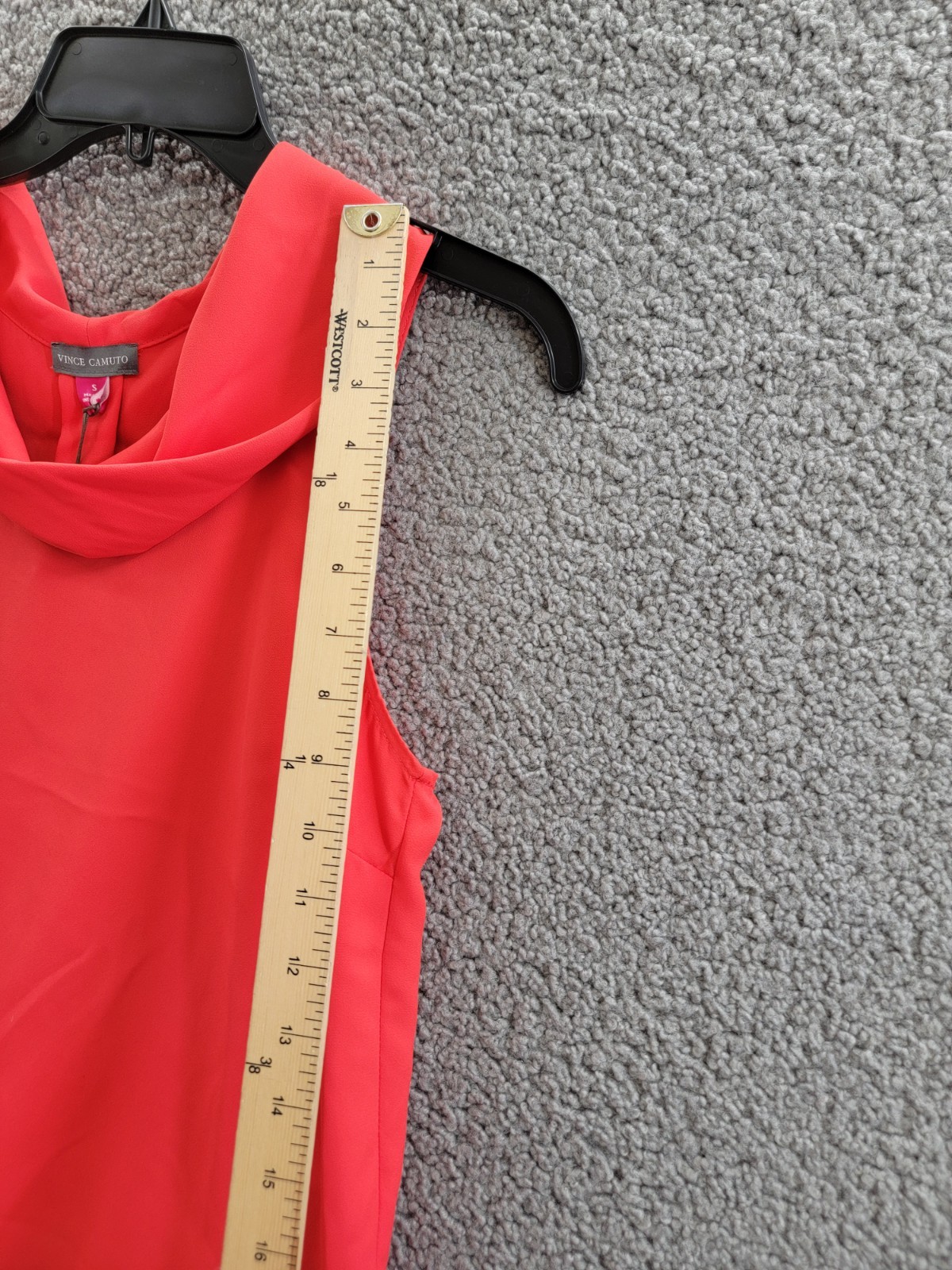 Vince Camuto Sleeveless Cowl Neck Top Women's S Tulip Red Keyhole Back Pullover - Picture 7 of 15