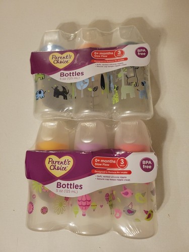 2 NEW PACKS OF 3 PARENTS CHOICE 5 OZ BOTTLES- 6 TOTAL- NEW SEALED