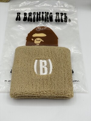 A BATHING APE BAPE Wristband, Wrist Band, Wrap In Beige NEW
