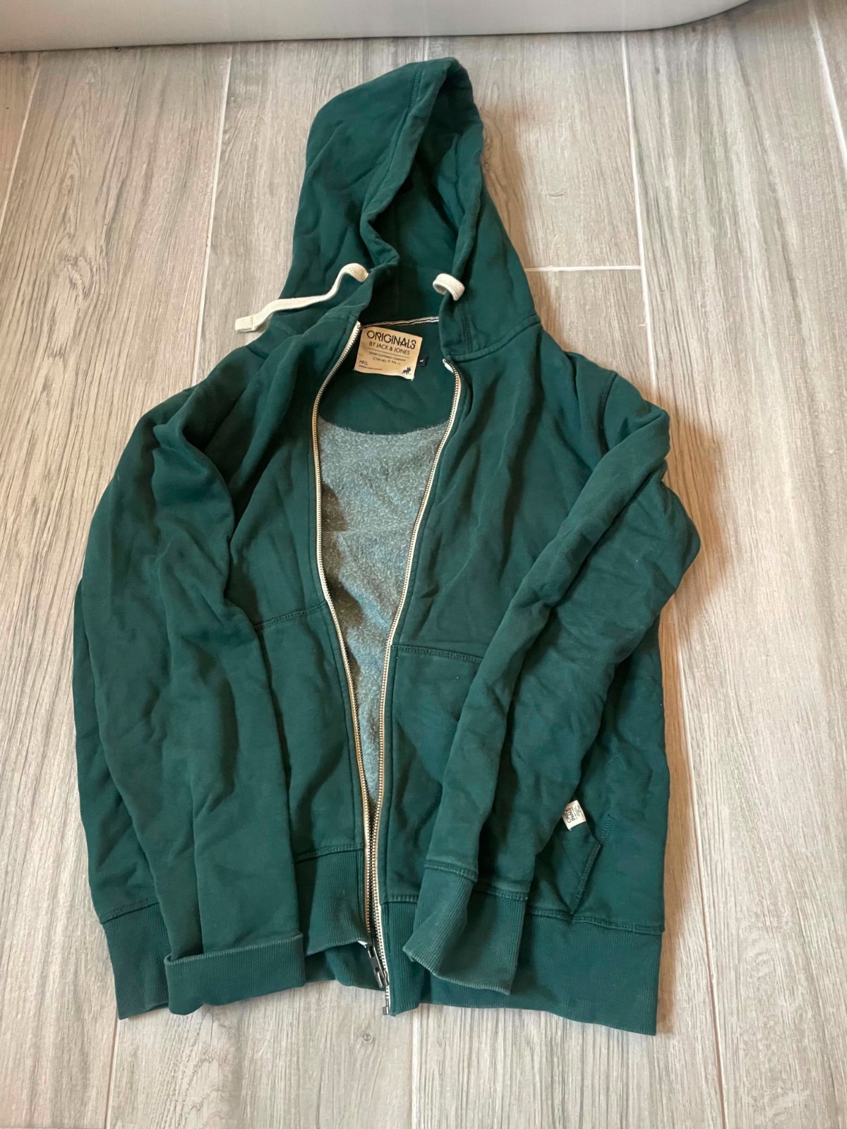 Mens UK S Regular JACK & JONES Green zip hoodie size large