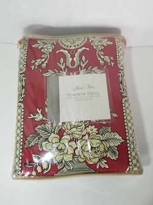 TWO ROSE TREE MONTPELLIER WINDOW PANELS LINED 50X 86'' w/TIEBACKS 