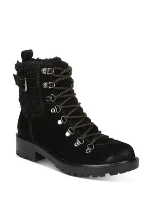 

SAM EDELMAN Женские черные кожаные походные ботинки Tenlee с круглым носком на блочном каблуке 8,5 м, Черный, G7106M1