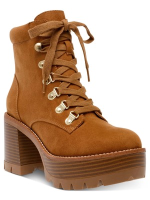 ДИКАЯ ПАРА женских коричневых ботильонов на платформе 1-1/2 Морин с носком и блочным каблуком, 9,5 М