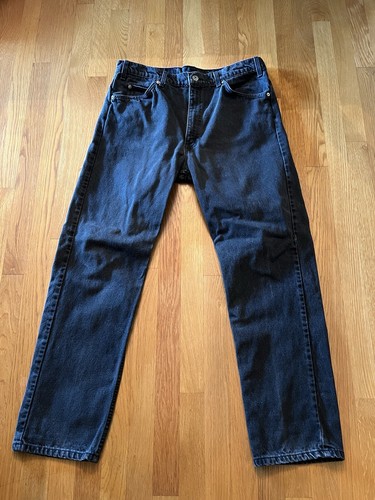 VINTAGE Levis 505 Jeans Mens 38x30 Black Straight Orange Tab