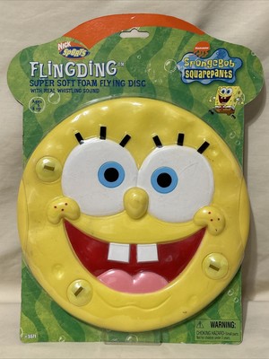 RARE SpongeBob Squarepants Nick Sports Flingding Whistling Foam Flying Disc NEW