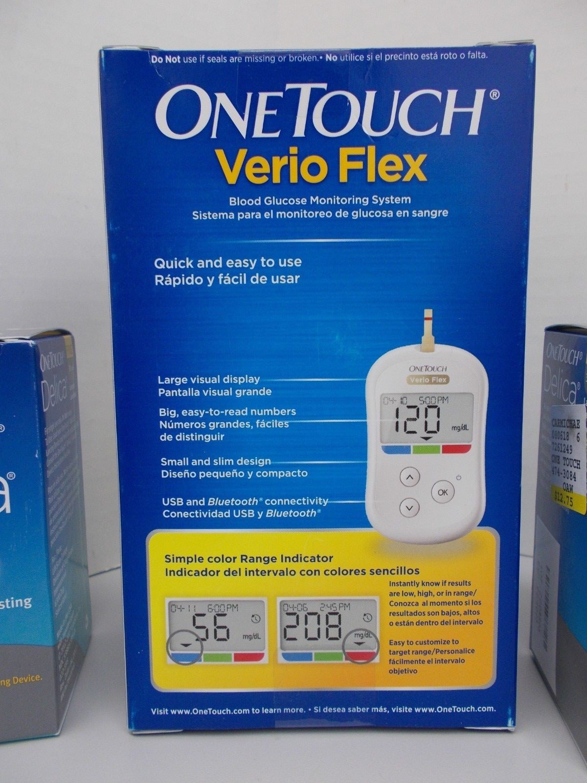 One Touch Verio Flex Blood Glucose Monitoring System Diabetes Care & 200 Lancets