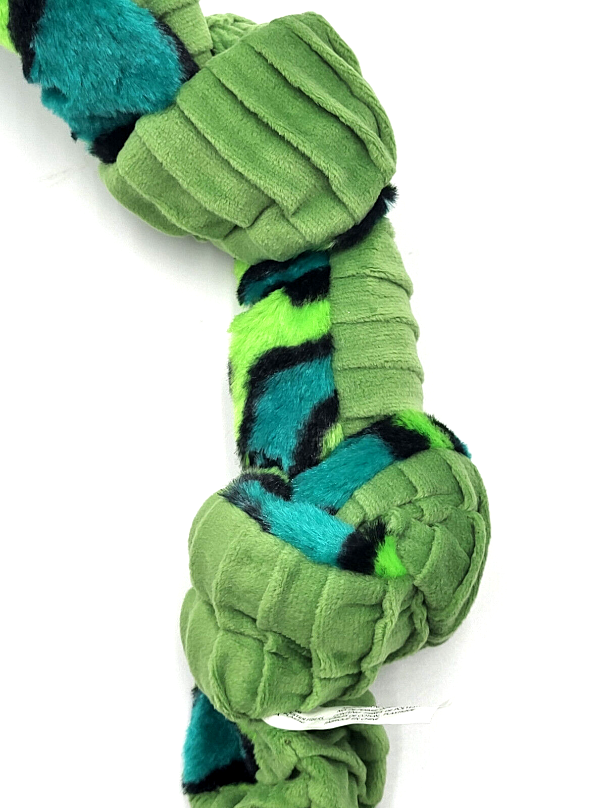 KONG Knots Snake Green Low Stuff Squeaky Dog Tug Toy 24"