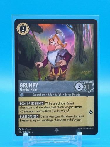 Disney Lorcana Shimmering Skies Grumpy Skeptical Knight 186