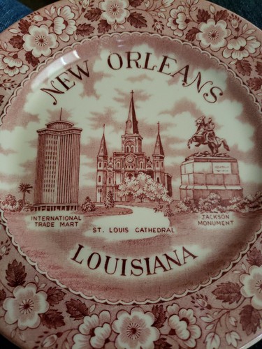 English Staffordshire Plate Jackson Monument New Orleans Louisiana