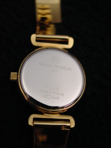 Pre-owned Michel Herbelin Ladies Watch French  Faux Diamond Gold Bracelet