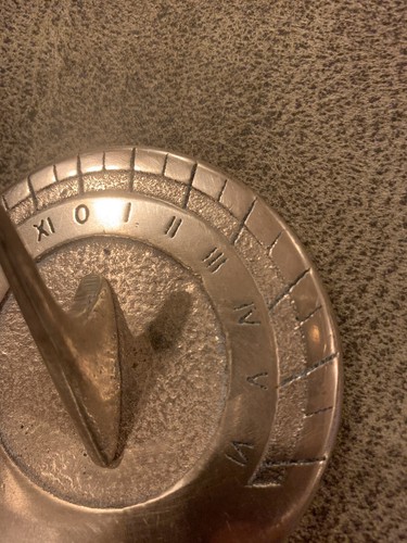 Vintage White Swan Brass Sundial 3” 1/4 Diameter