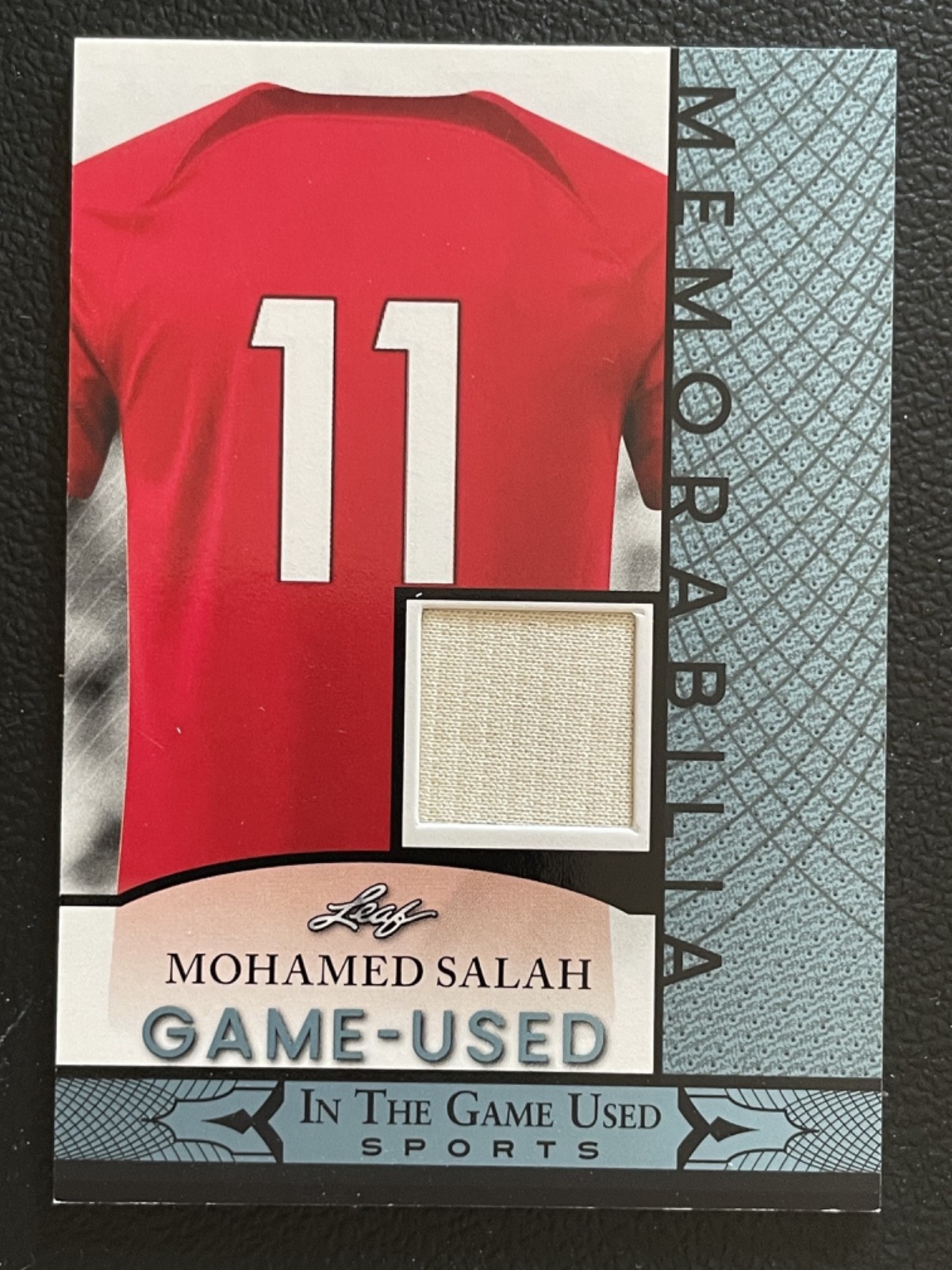 2024 Leaf In The Game Used Memorabilia Blue Mohamed Salah Jersey