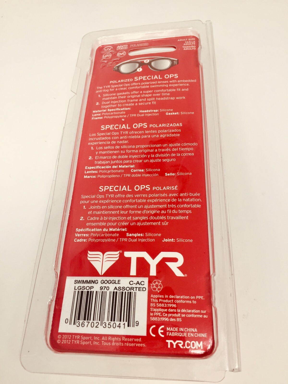 TYR Performance Special Ops 2.0 Swimming Goggles Polarized Lenses Anti-Fog