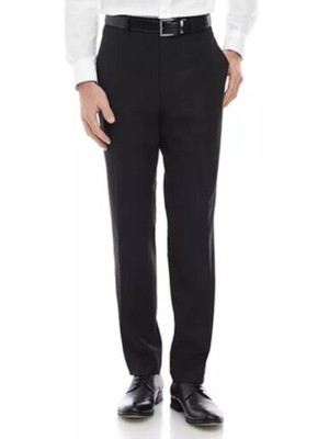 

CALVIN KLEIN Mens Black Flat Front, Slim Fit Брюки, Черный, MGWE25ZZ0181