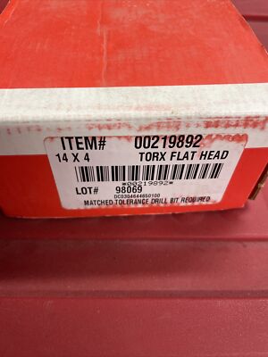 Hilti Item  00219892 14x4 Torx Flat Head Screws. Open Box ,Most Likely Full