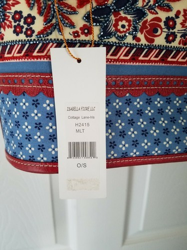 ISABELLA FIORE Red, White & Blue Floral Basket Bag NWT ??