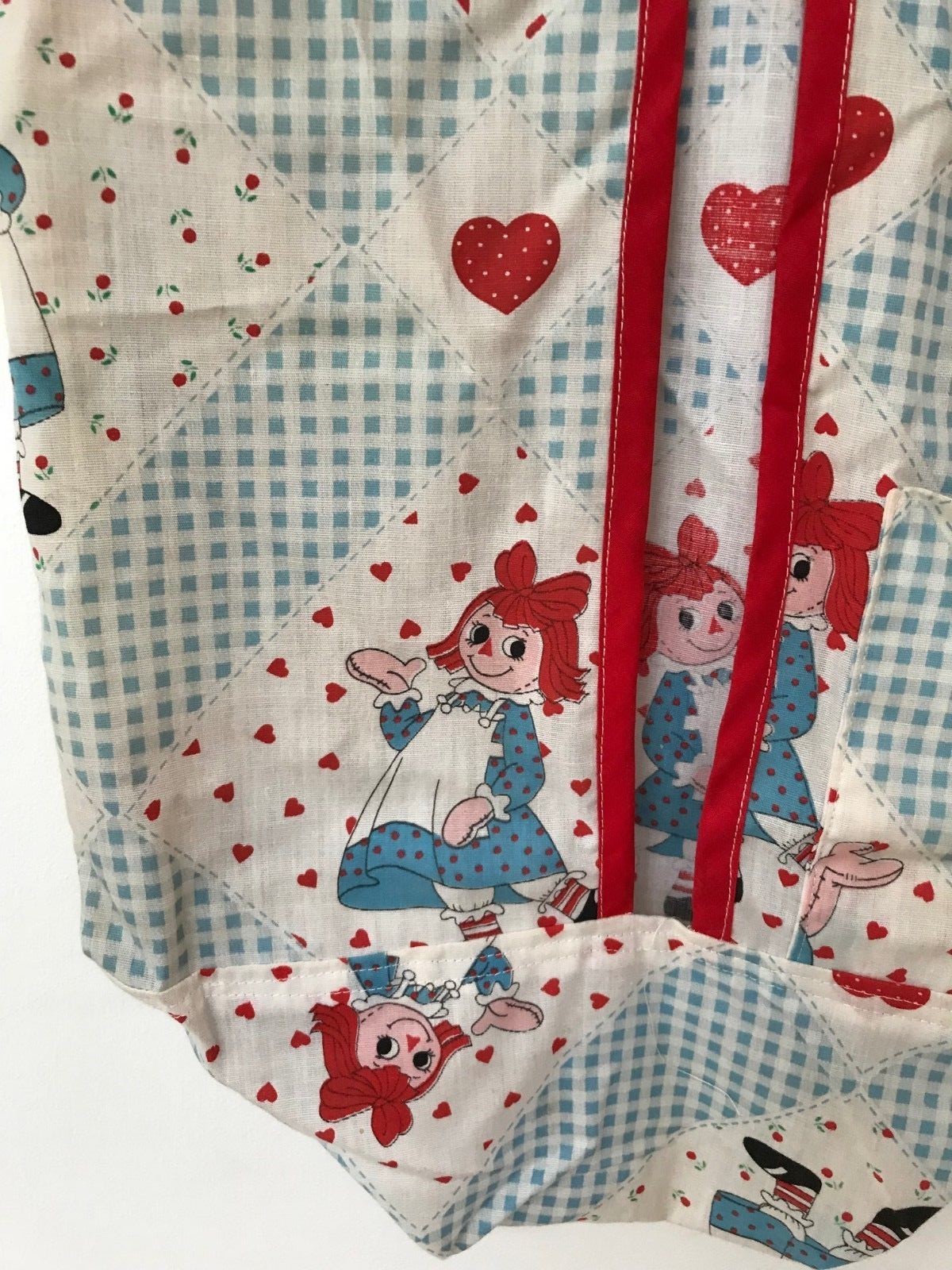 Vintage Antique Hanging Raggedy Ann and Raggedy Andy Baby Diaper Storage Holder