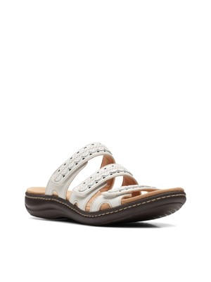 

CLARKS COLLECTION Женские белые легкие открытые кожаные шлепанцы Cove, Белый, 26164833
