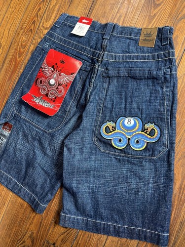 90s Eight Ball バギーパンツ Jnco Kik Wear Vintage JNCO Jean Shorts Denim Y2K Baggy Jorts Snake 8 Ball