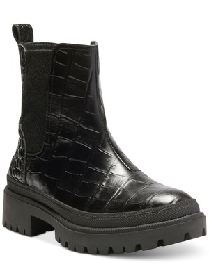 

LUCKY BRAND Женские черные кожаные ботильоны Emali на платформе с крокодиловым принтом, длина 7,5 м, Черный, LK-EMALI