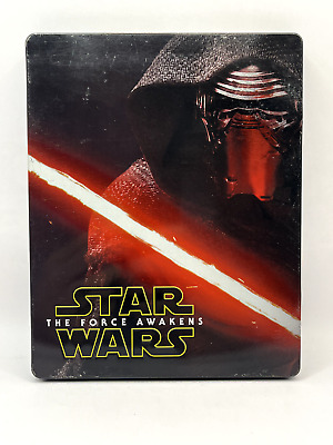 Star Wars The Force Awakens Blu-Ray Steelbook + DVD + Digital Movie Brand New