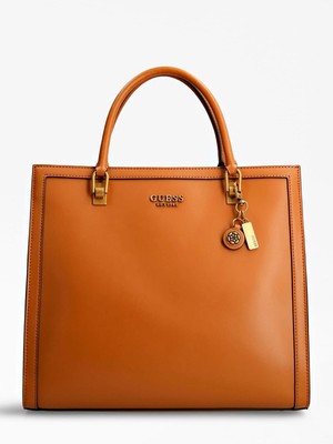 Pre-owned Guess Vb855823 Abey Bag Shopper Bag Cognac