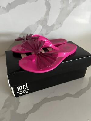 Mel By Melissa Bow VI Pink/Glitter Pink Sandals Size 12