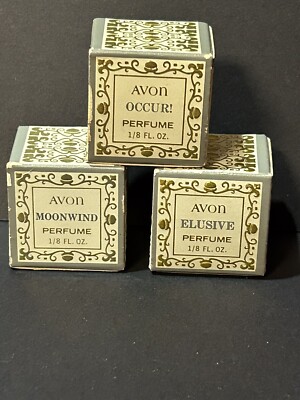 Lot Avon Perfume Occur Elusive Moonwind 1/8 oz Each Miniature Vintage
