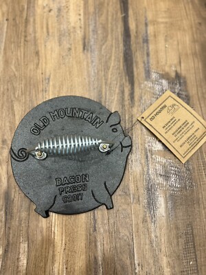 Old Mountain Pig Bacon Press 2017 Campfire Cookware Black New With Tags