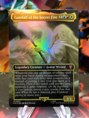 FOIL MTG Gandalf of the Secret Fire - Borderless, LOTR - LIGHT PLAYED