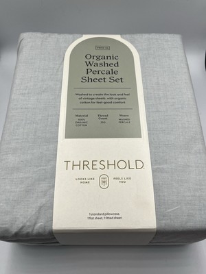 Threshold Organic Washed Percale Twin XL Sheet Set 250 Thread 