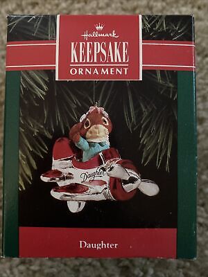 1992 Hallmark Keepsake DAUGHTER Christmas Tree Ornament Squirrel in Airplane