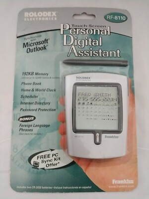 Rolodex Electronics Touch Screen RF-8110 Personal Digital Assistant