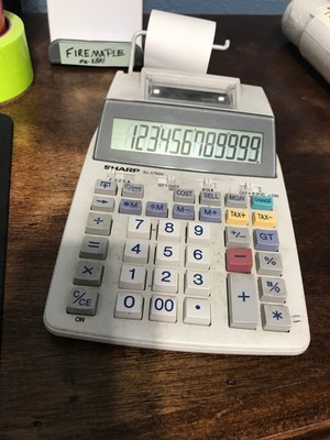 Sharp 12 Digit Printing Calculator 2 Color EL-1750V - NO AC Adapter FOR REPAIR